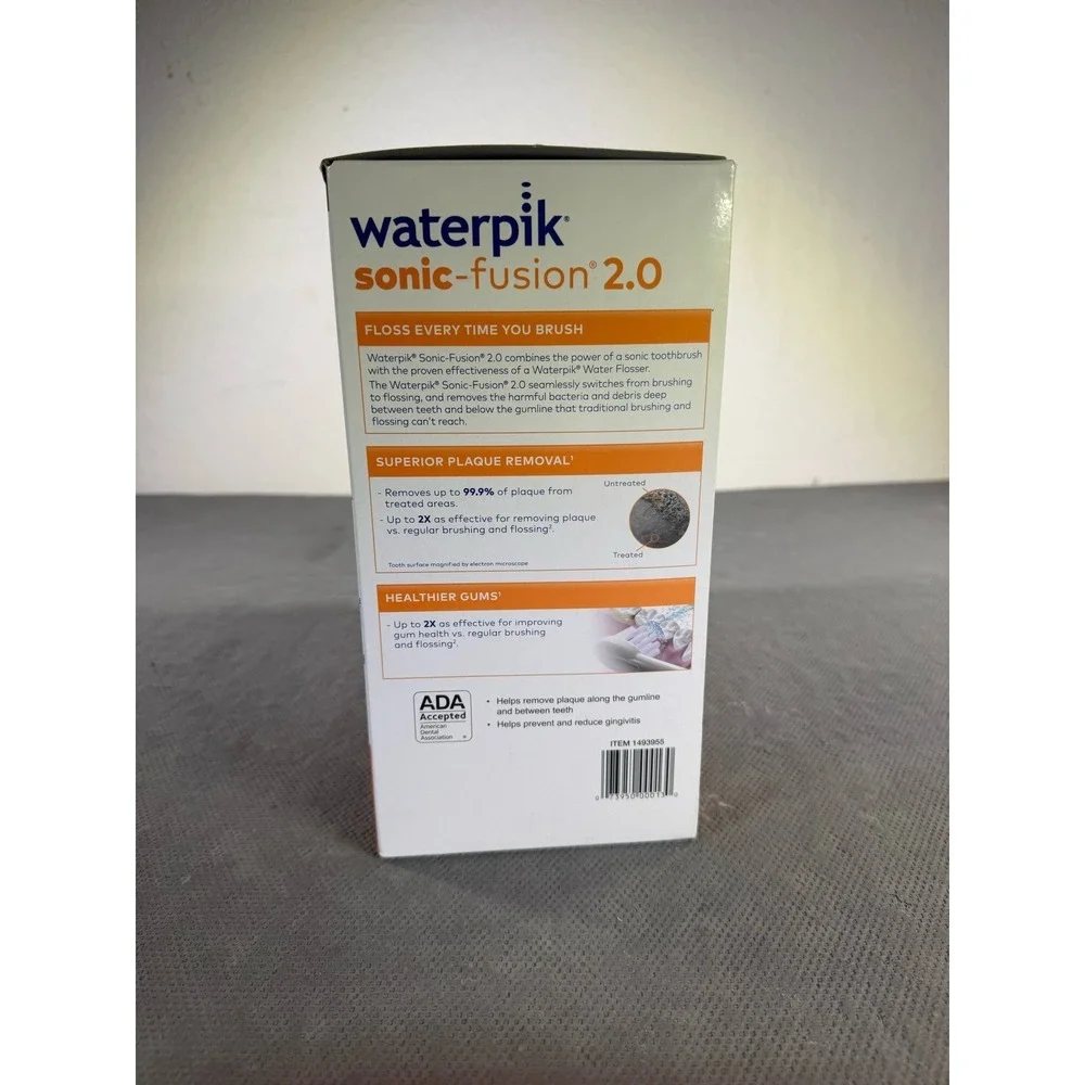 Waterpik Sonic-Fusion 2.0 Flossing Toothbrush White SF-03 SF-04 8 Brush Heads